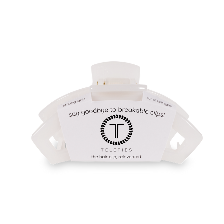 TELETIES - Open Hair Clip | Medium | Coconut White