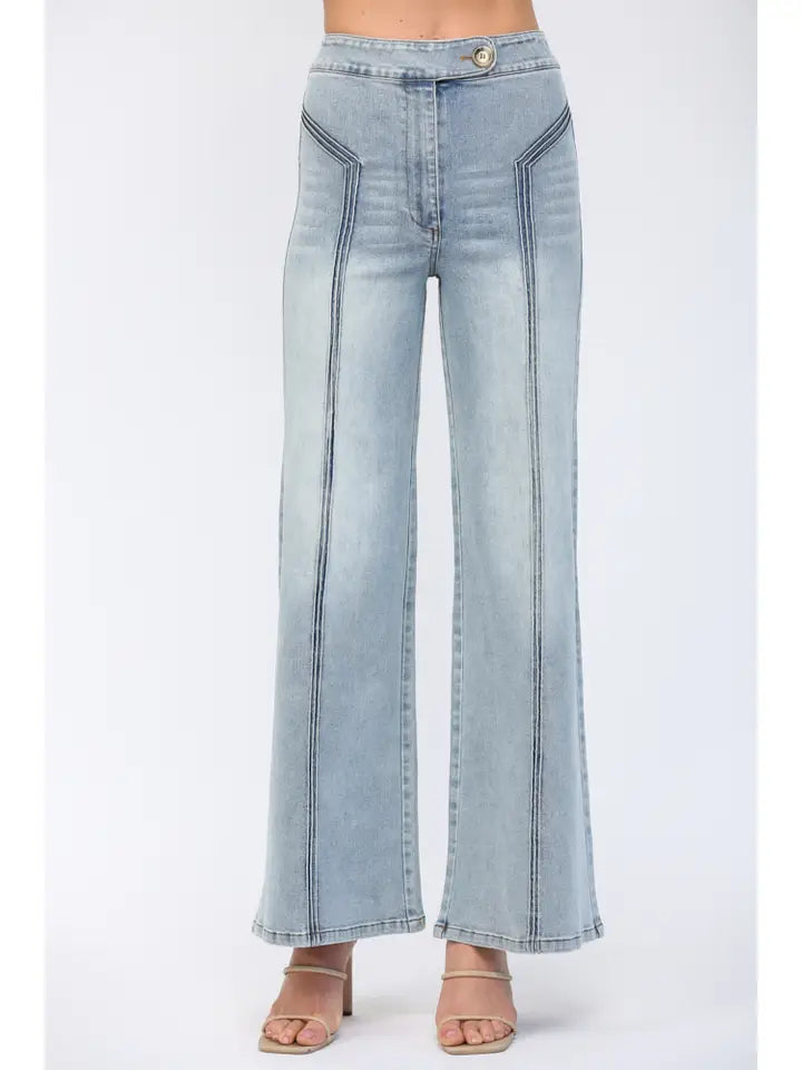 High Waisted Wide Leg Jean