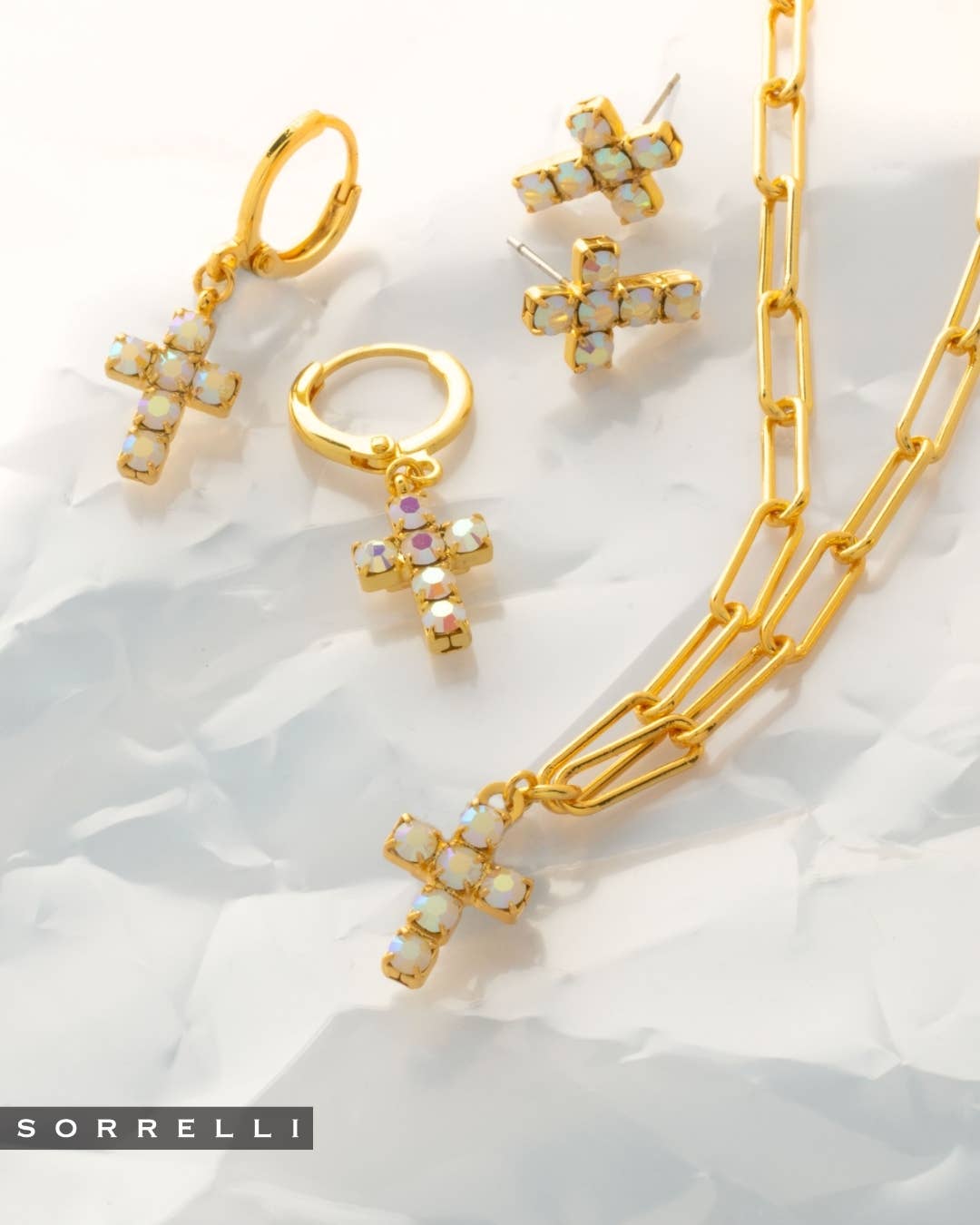 Sorrelli - Carly Cross Pendant Necklace - NGE2BGWAB