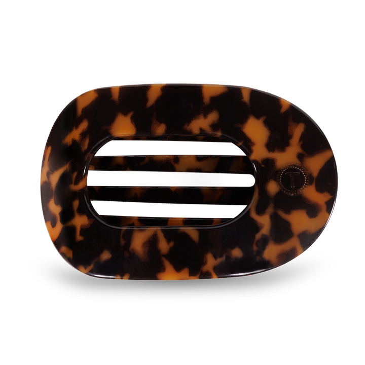 TELETIES - Round Flat Hair Clip | Large | Tortoise