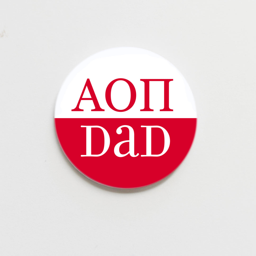 Good Vibez Collegiate - Alpha Omicron Pi Parent Button - 2.25 inch