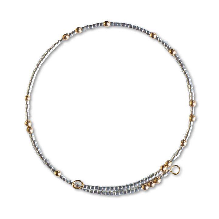 Lenny & Eva - Confetti Beaded Bangle-Silver