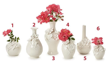 Mini Vases with 3-D Sculpted Flowers