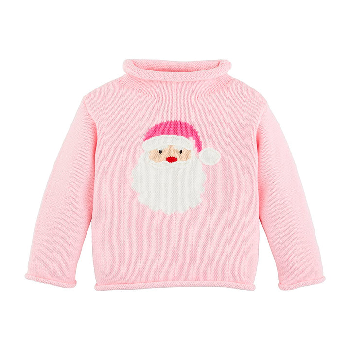 Pink Rollneck Santa Sweater