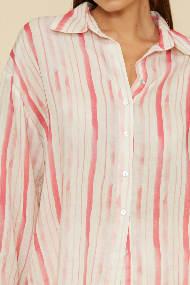 Pink Stripe Cera Button Down