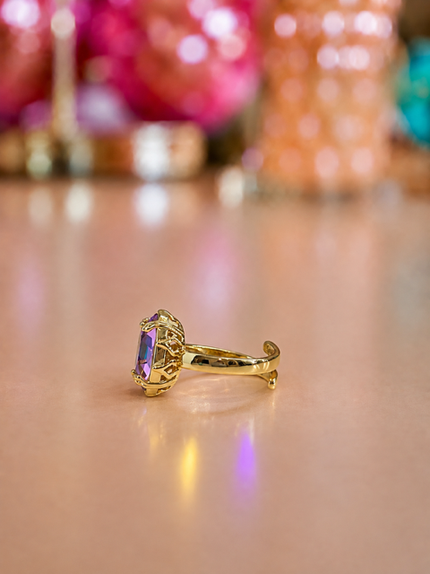 Socialite Adjustable Mini Ring in Lavender Flame