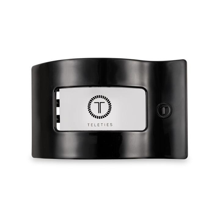 TELETIES - Flat Rectangle Hair Clip | Medium | Jet Black