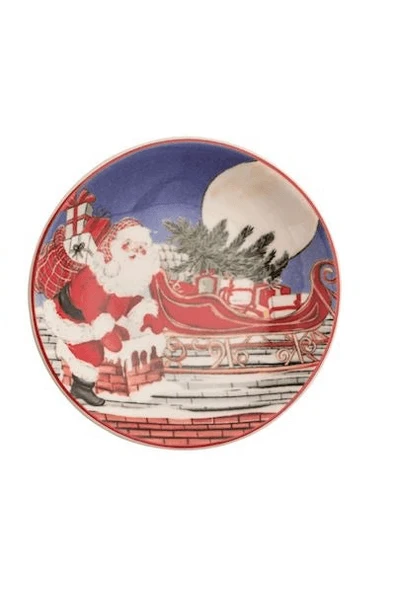 Santa Scene Tidbit Plates