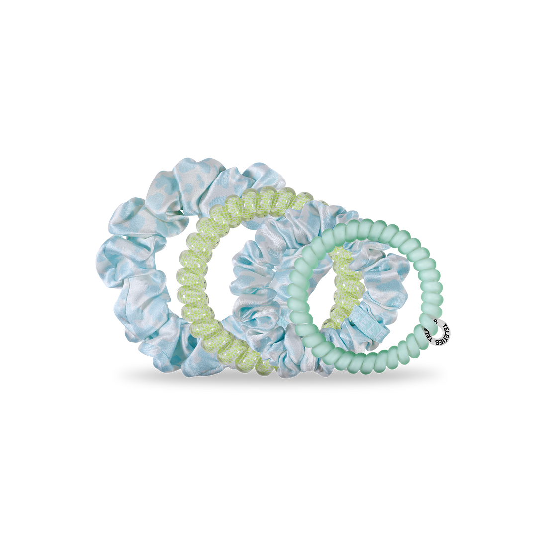 TELETIES - Spiral Hair Coils | Mixed Pack | Chintz Mist Hair Ties