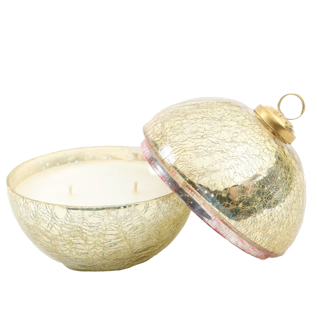 LUX FRAGRANCES - White Christmas Gold Glass Ornament Candle