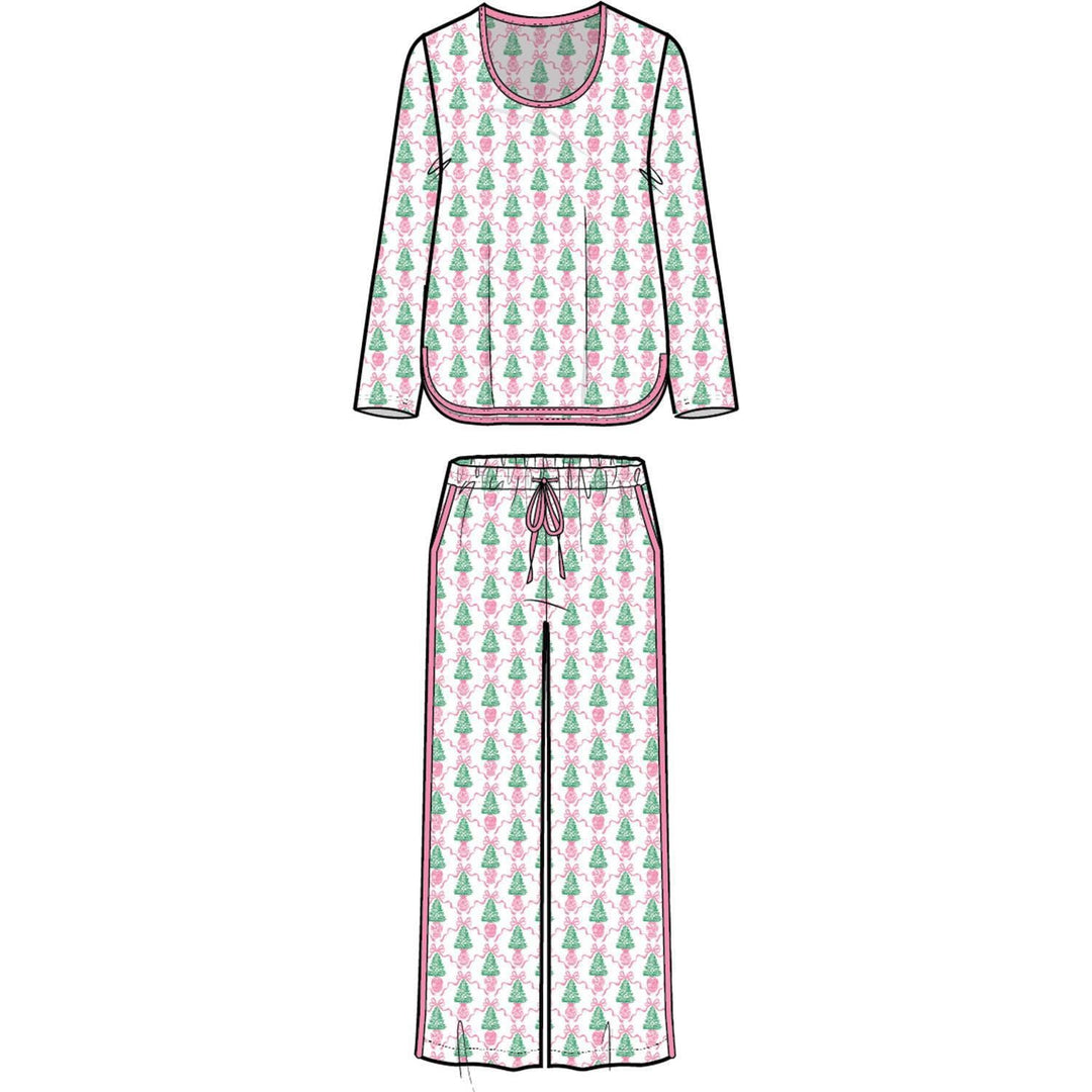 PJ Melody LSLP Winter PInes Pink XL