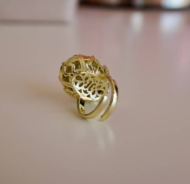 First Lady Adjustable Statement Ring in Golden Mirage