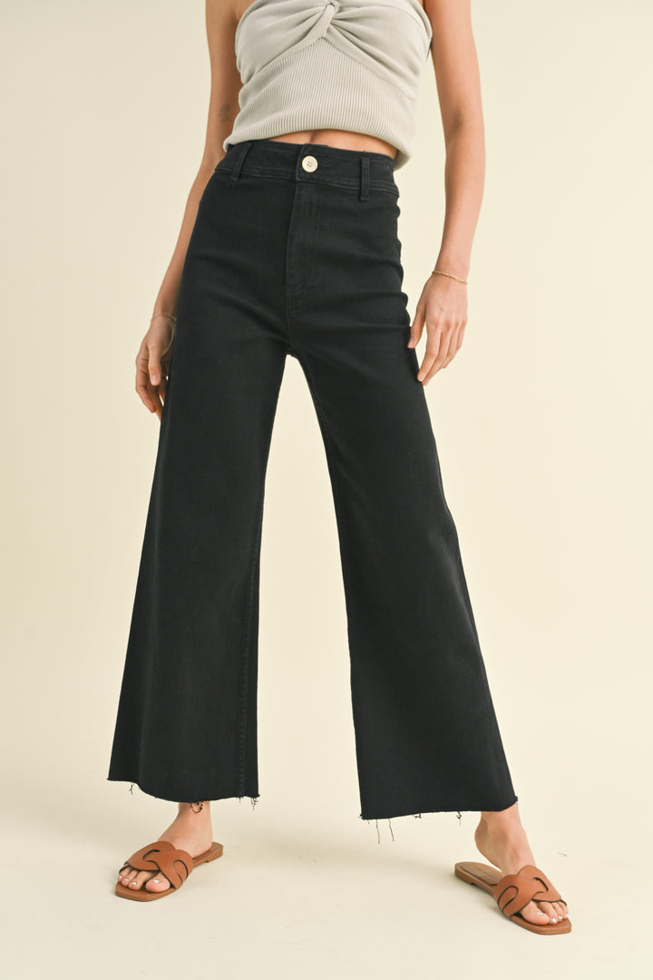 Straight Wide Leg Denim Pants