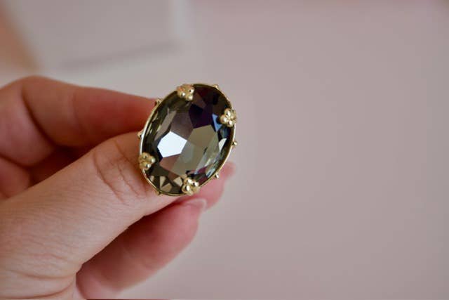 First Lady Adjustable Cocktail Ring in Black Diamond