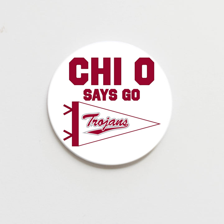 Good Vibez Collegiate - Troy University Chi Omega Game Day Button