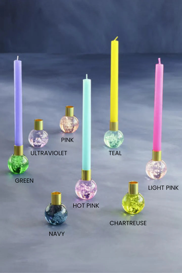 Crystal Ball Taper Candle Holder