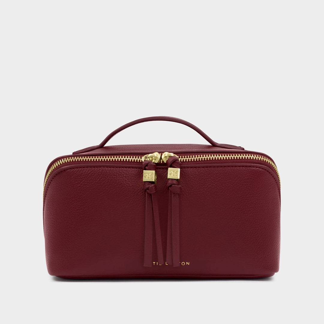 SOHO MEDIUM MAKE UP / WASH BAG | Cherry | 4 1/2" x 8 1/4" x 4 1/2"