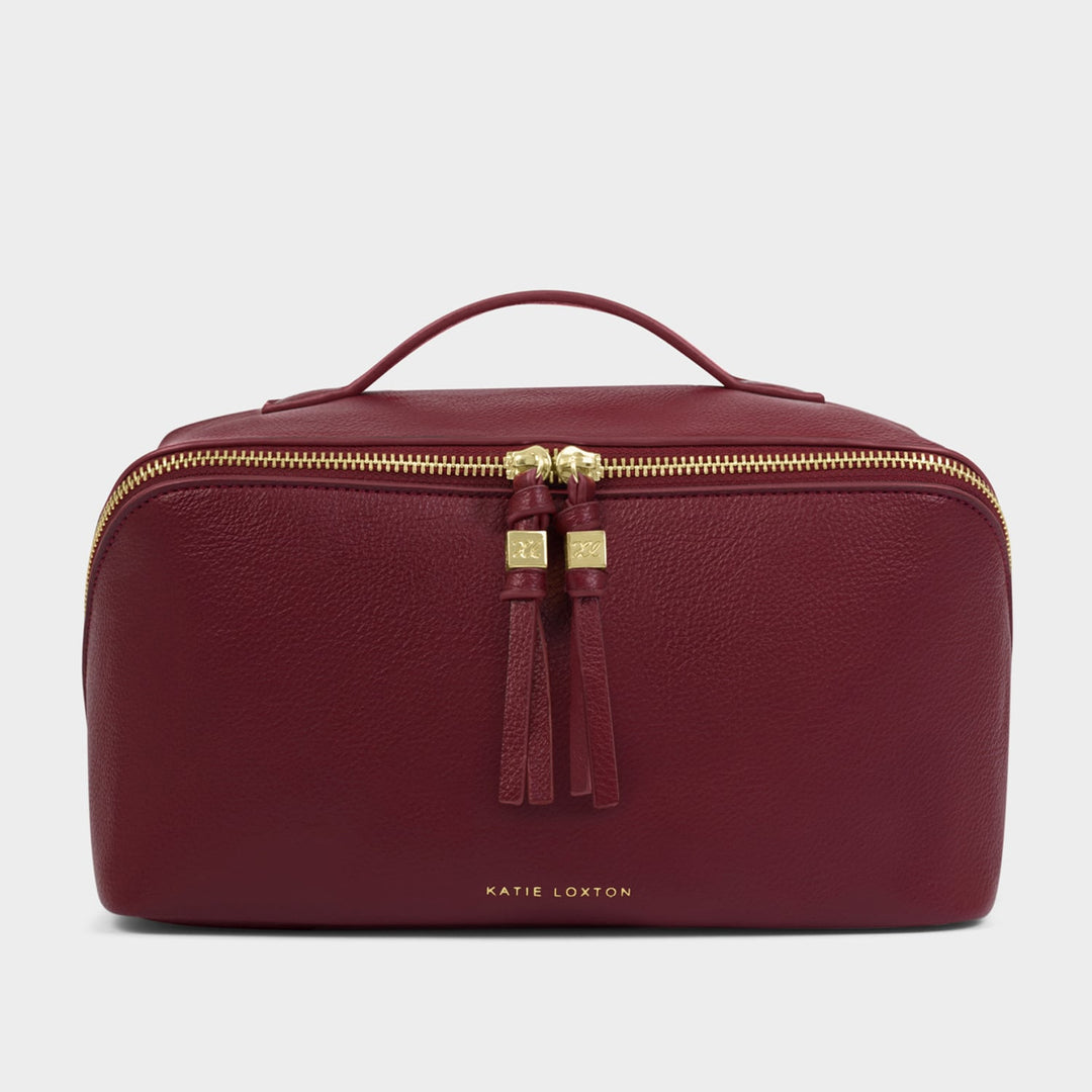 SOHO LARGE MAKE UP / WASH BAG | Cherry | 5 5/16" x 9 7/8" x 5 5/16"