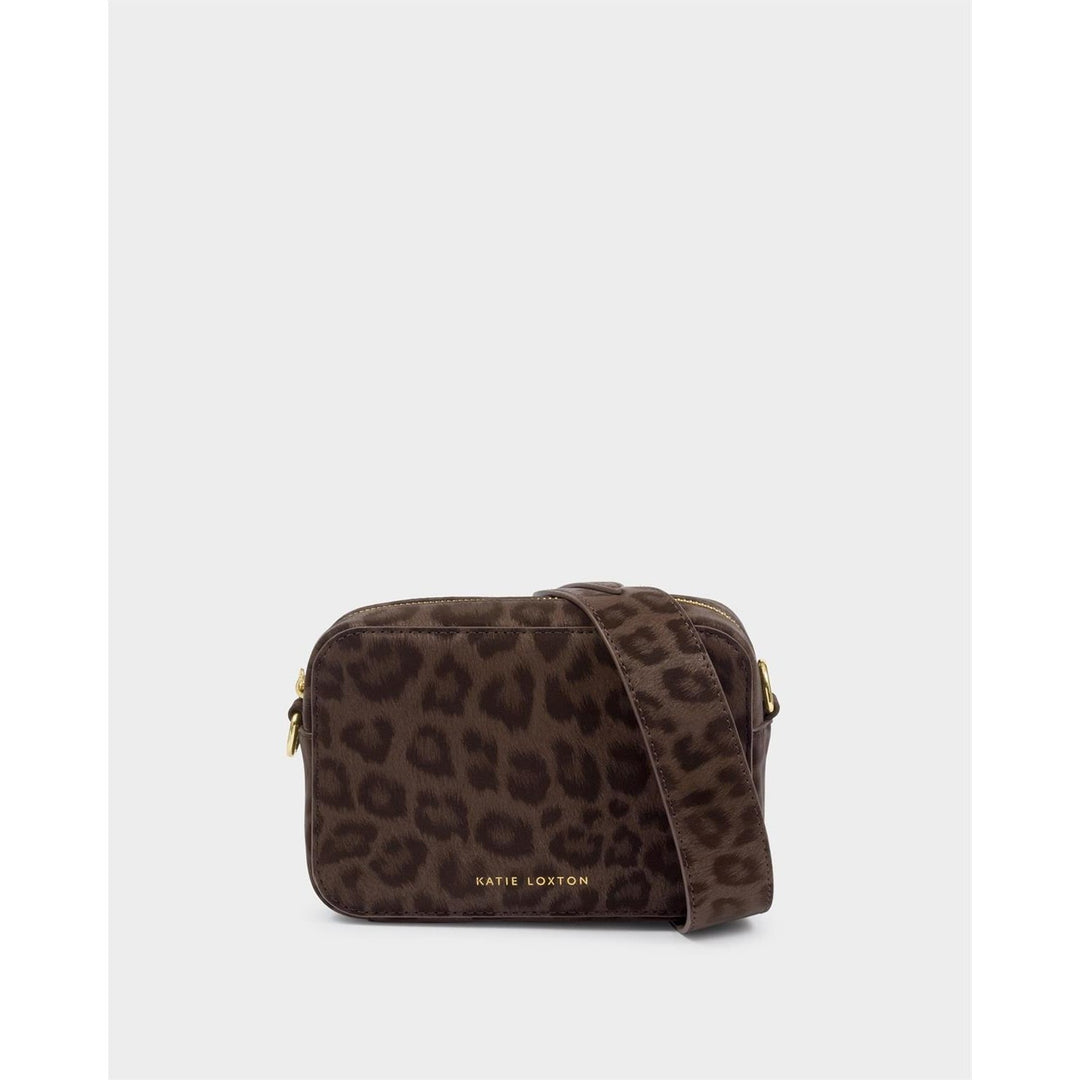 AVERY SMALL CROSSBODY BAG | Chocolate Leopard | 4 15/16" x 7 5/16" x 1 15/16"