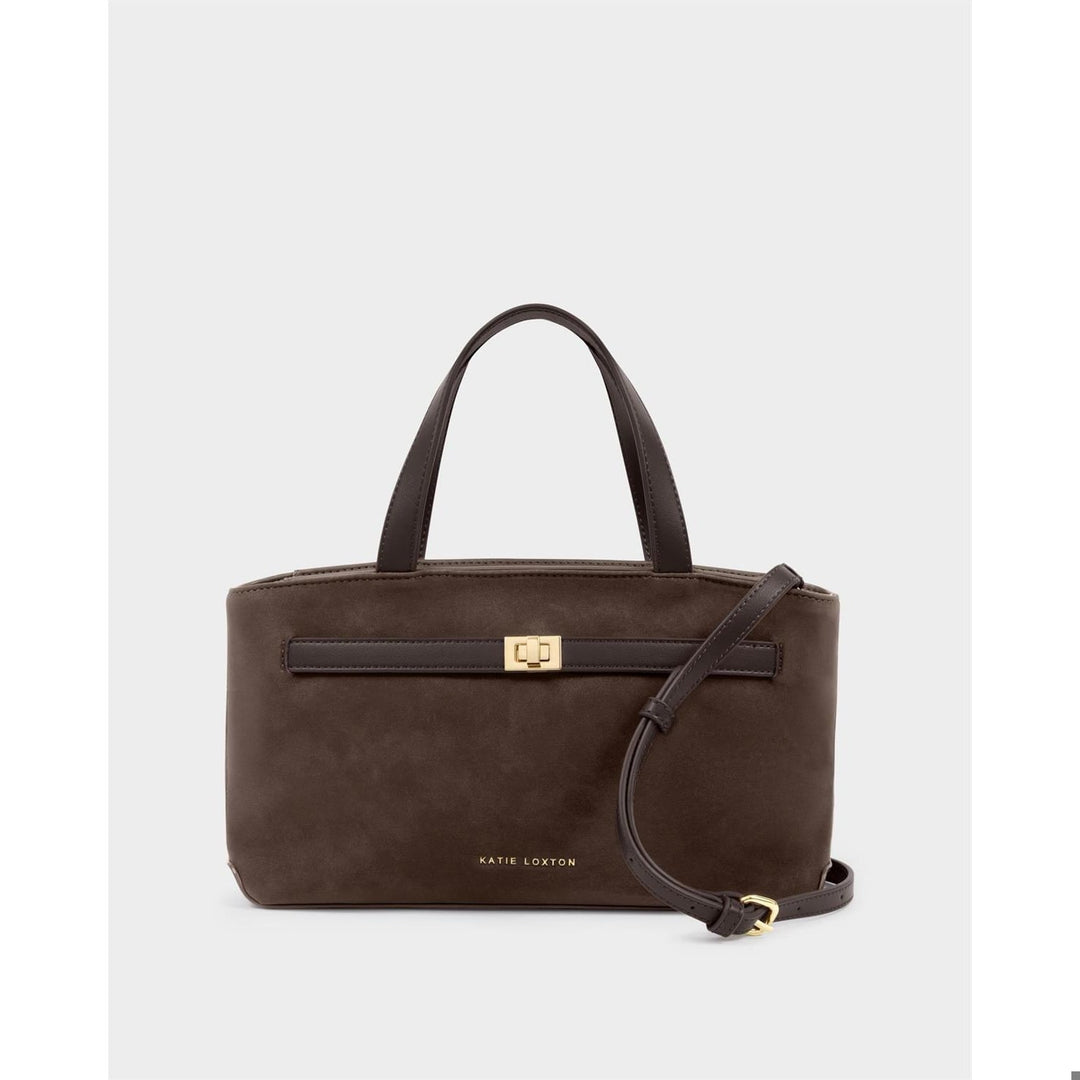 ORIN TOP HANDLE CROSSBODY BAG | Bitter Chocolate Suedette / Bitter Chocolate | 6 3/8" x 11 13/16" x