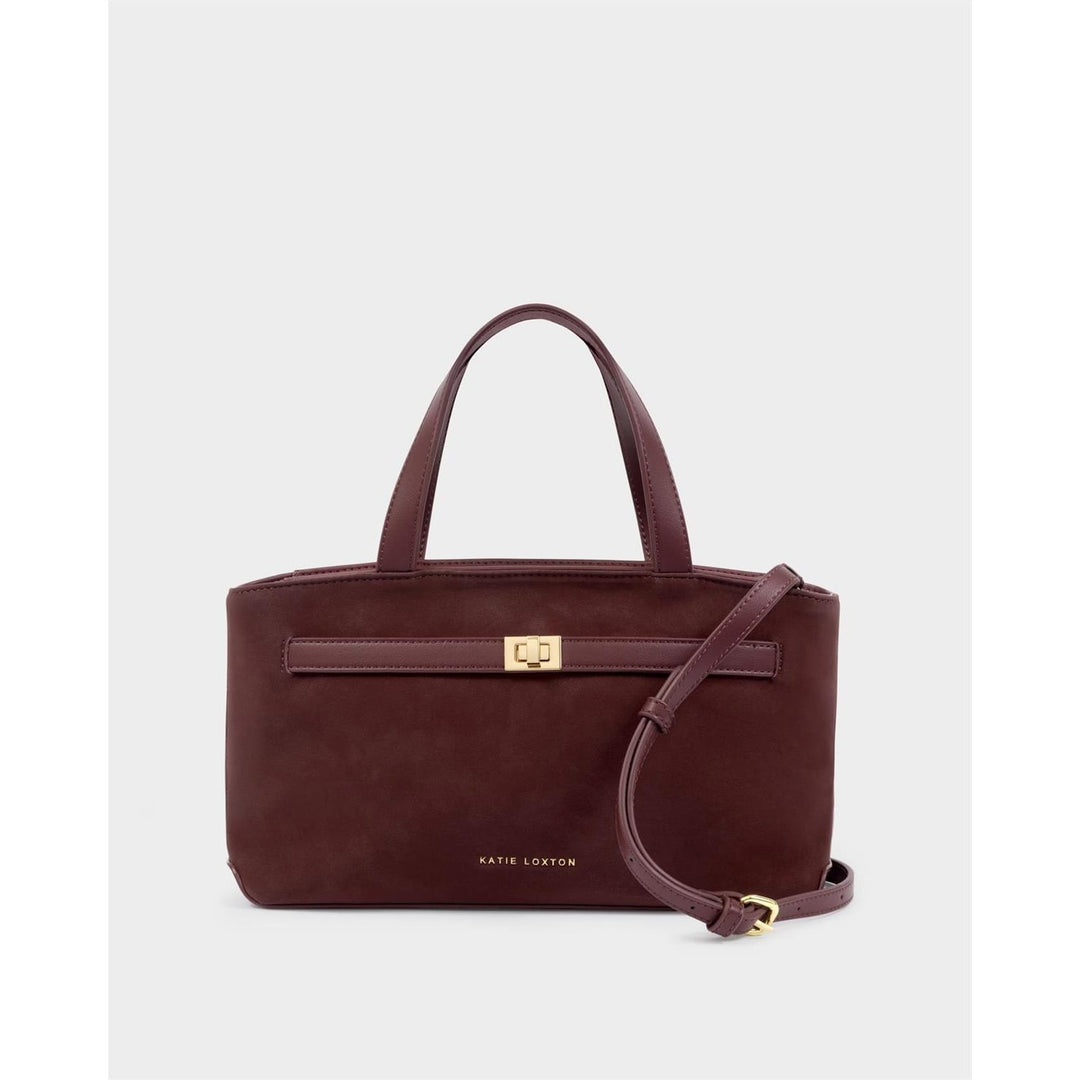 ORIN TOP HANDLE CROSSBODY BAG | Cherry Suedette / Cherry | 6 3/8" x 11 13/16" x 3 1/8"