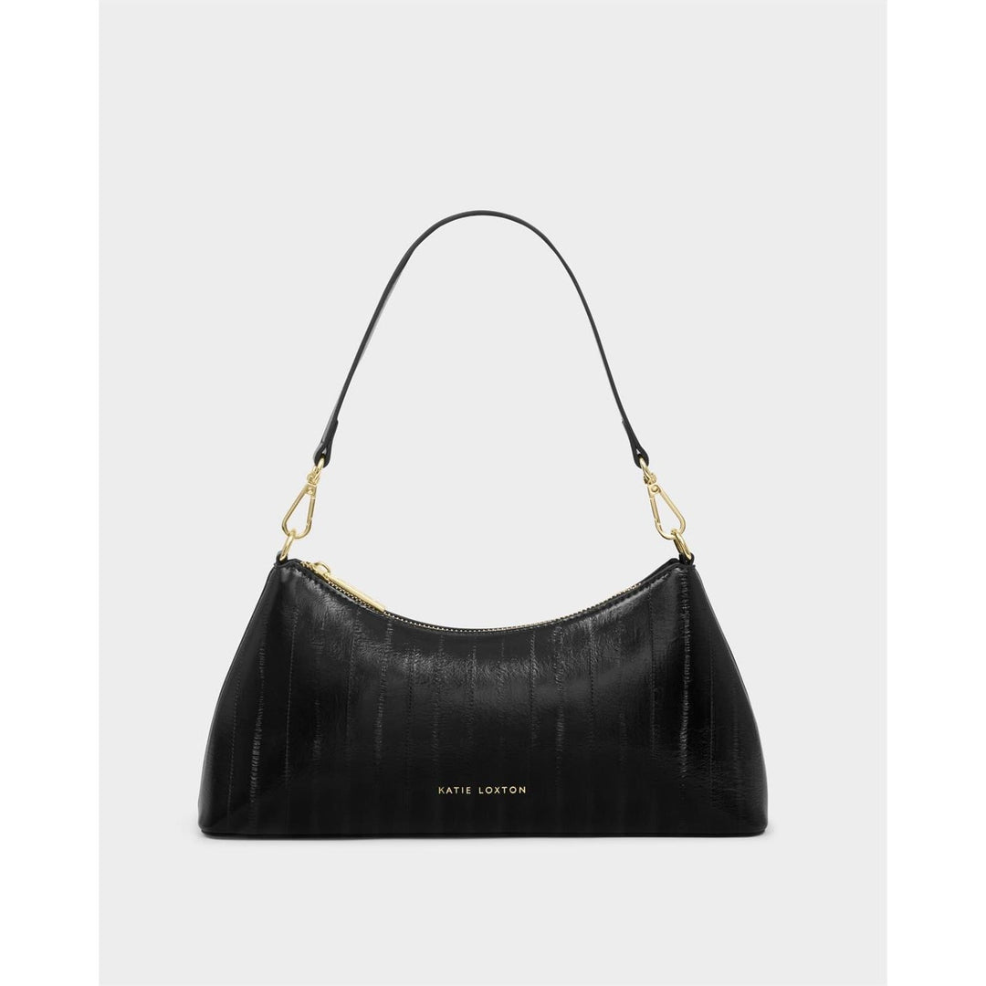 MILEY SMALL SHOULDER BAG | Black Eel | 5 3/4" x 12" x 1 15/16"