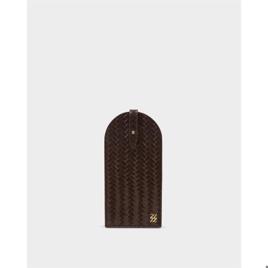 GLASSES SLEEVE | Chocolate Woven | 6 11/16" x 3 5/16"
