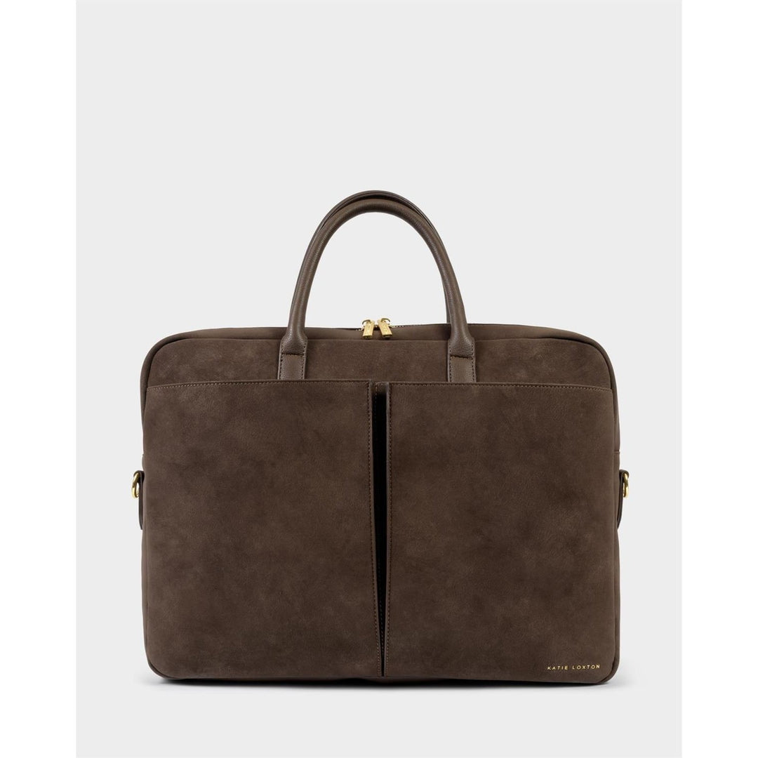 CITY LAPTOP BAG | Chocolate Suedette / Chocolate | 11 13/16" x 15 3/4" x 4 15/16"
