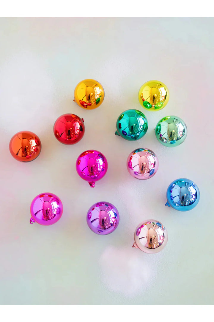 Glitterville Rainbow Reflective Ball Ornament 4"