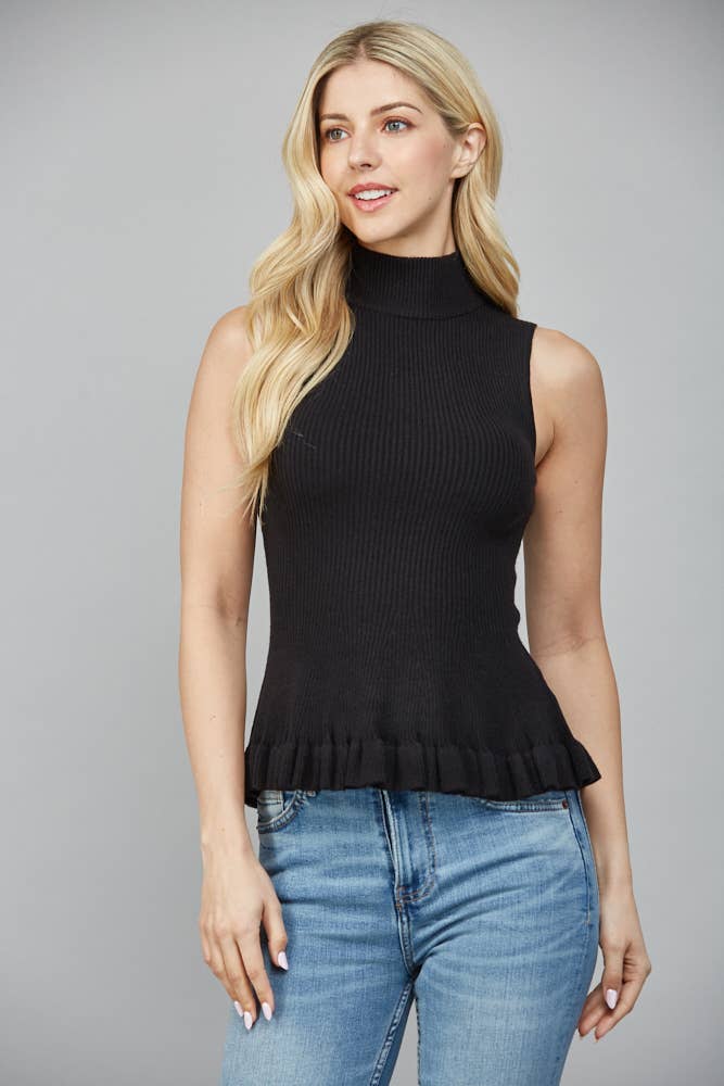 Mock Neck Peplum Sweater