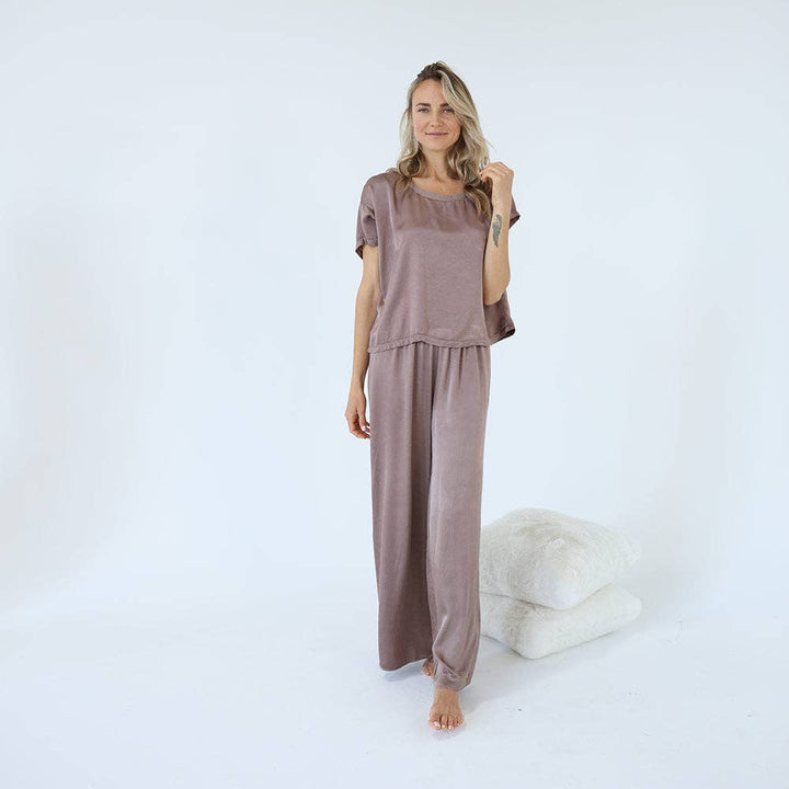PJ Harlow Mo-Crop Satin Palazzo