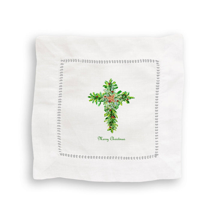 Christmas Cross with Red Berries Towel