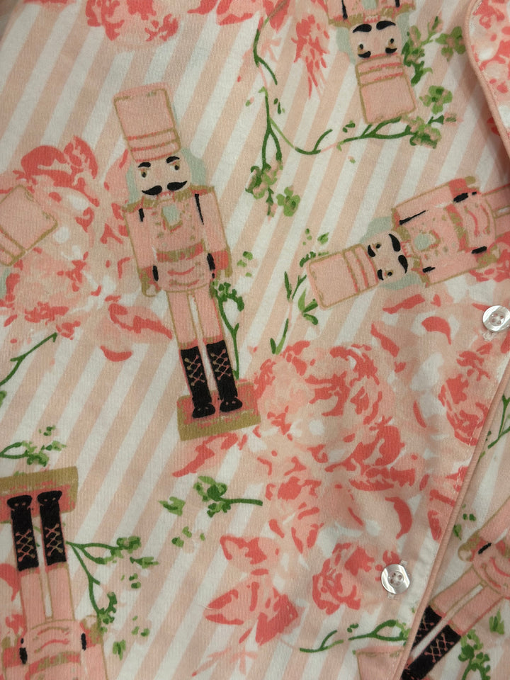 8 Oak Lane Flannel Nutcracker Rose PJ Set