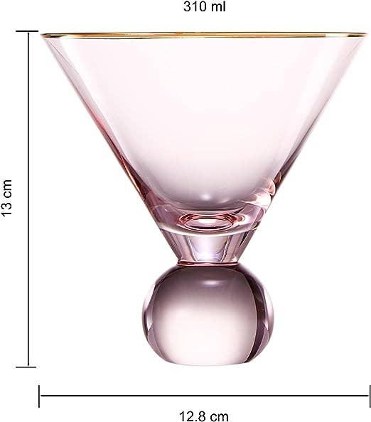The Wine Savant /  Khen Glassware - Khen Stemless Blush Pink Martini Glasses | Set of 2