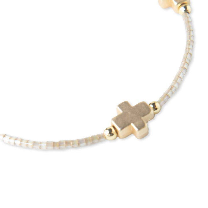 Lenny & Eva Faithful Cross Bangle-Smoky Quartz