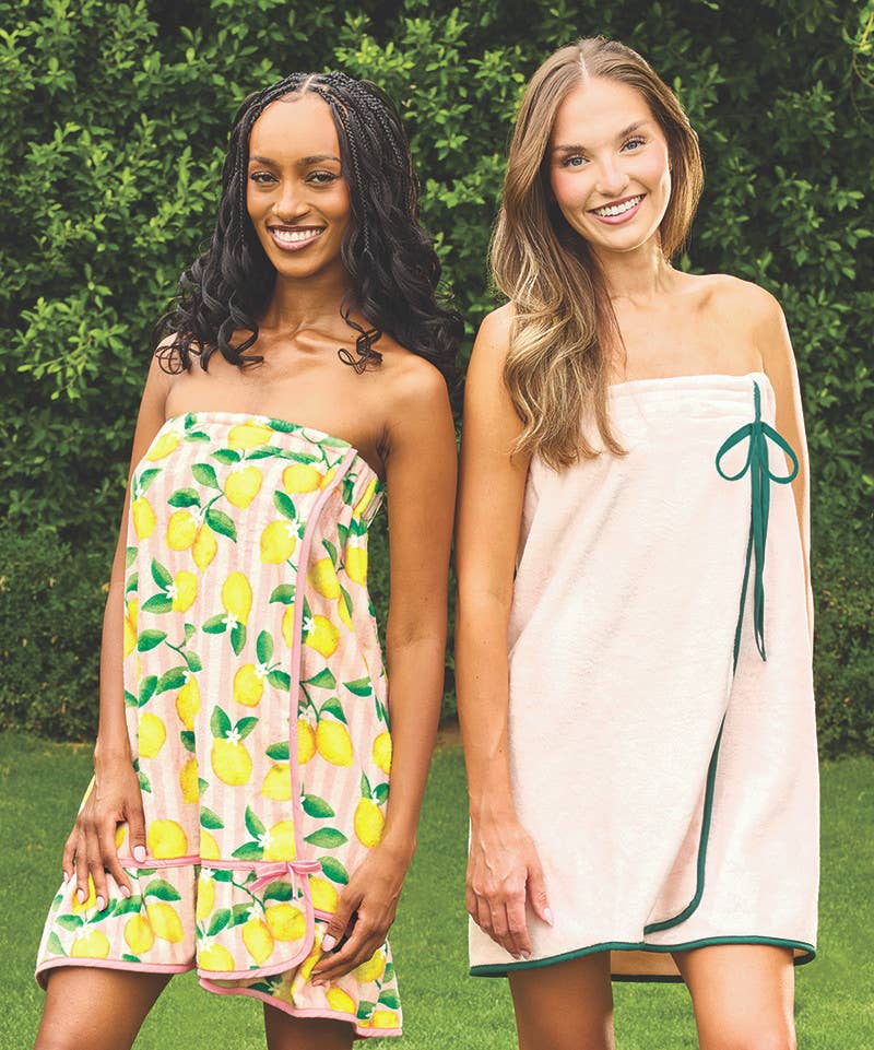 Bella Sleep + Spa - Spa Wrap - Pink Stripes + Lemons