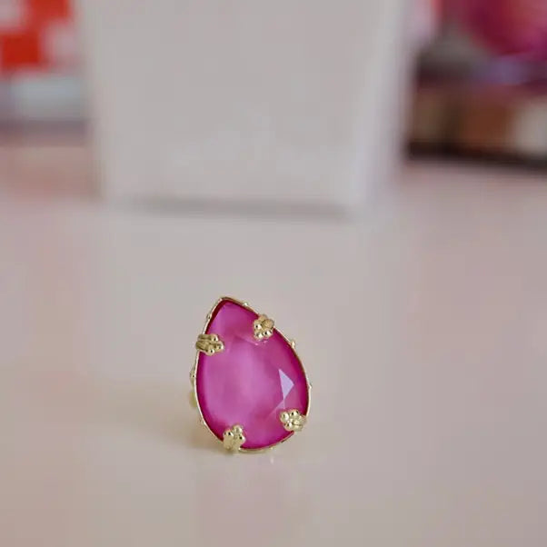 Vixen Adjustable Crystal Ring in Rose