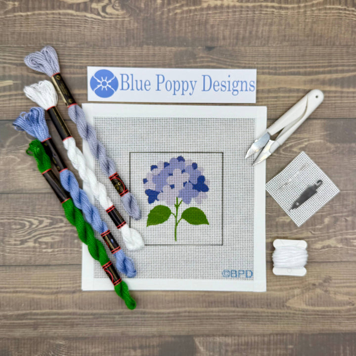 Blue Hydrangea Needlepoint Kit