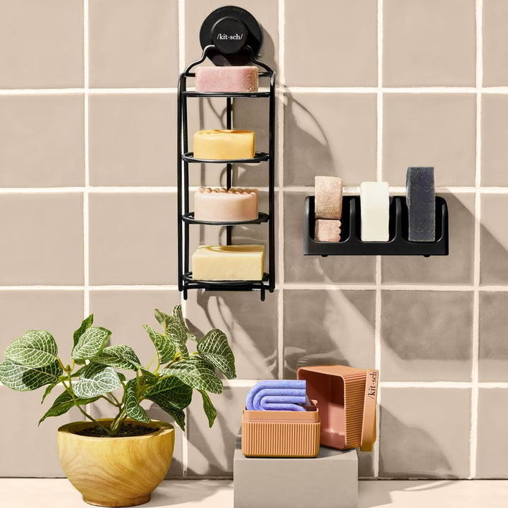 KITSCH - Self-Draining Soap Dish - Black