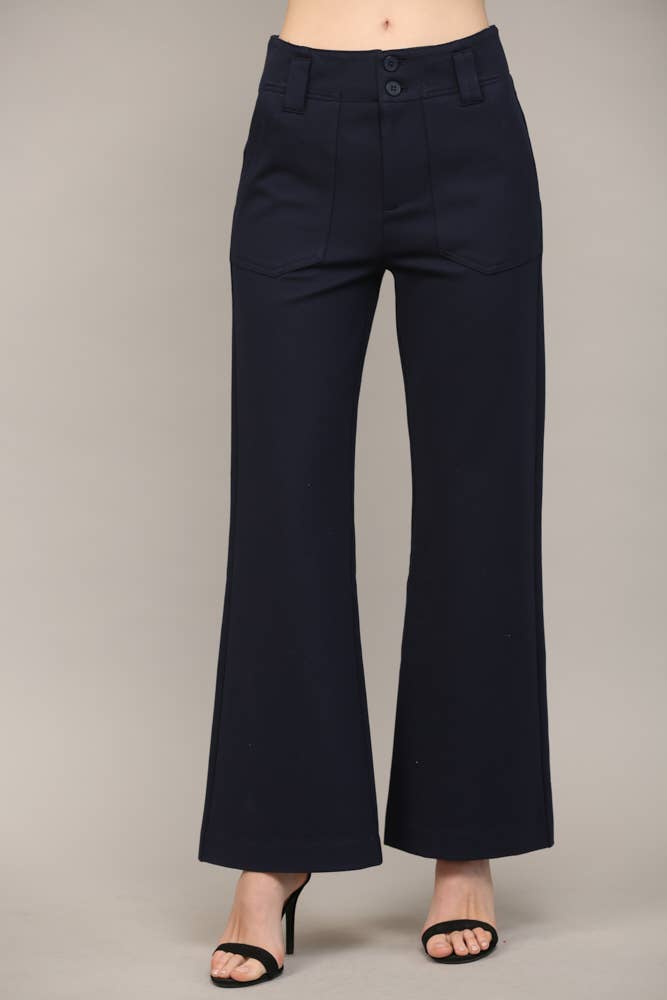 Two Front Pocket Ponte Flare Pants