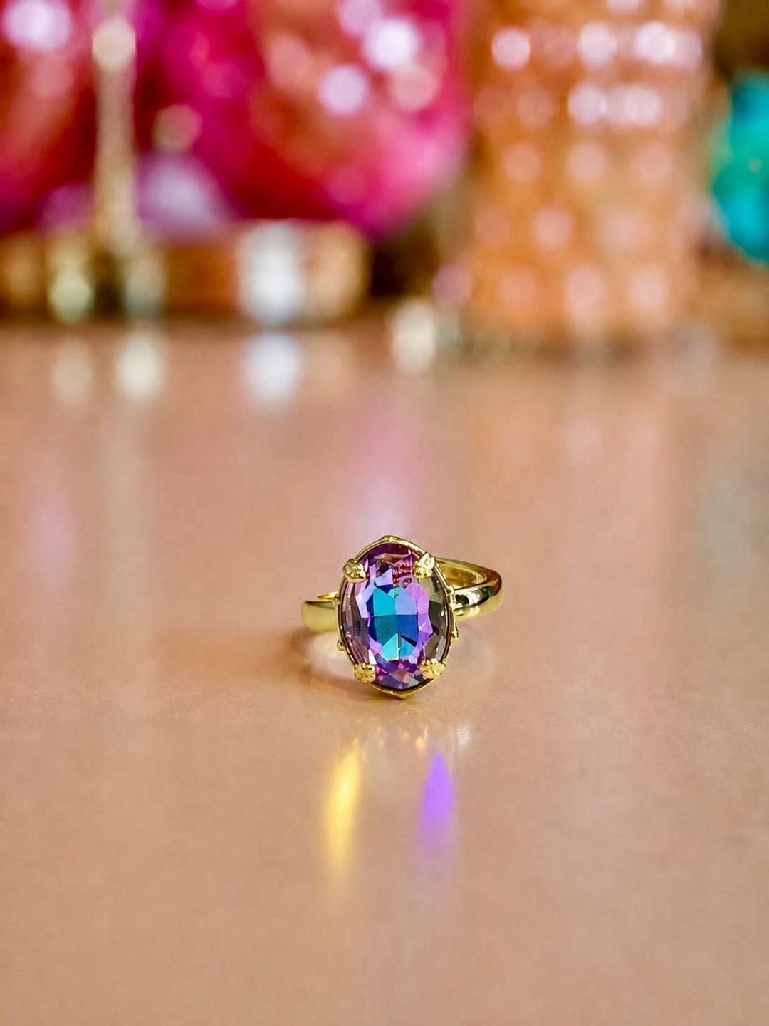 Socialite Adjustable Mini Ring in Lavender Flame