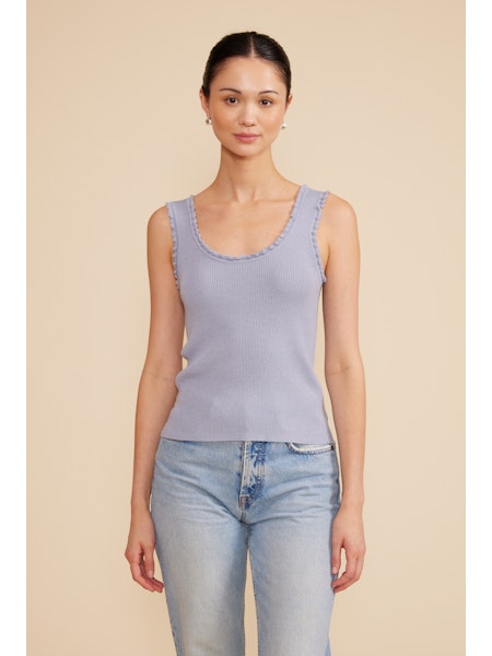 Lucy Paris Blue Kaley Ruffle Tank