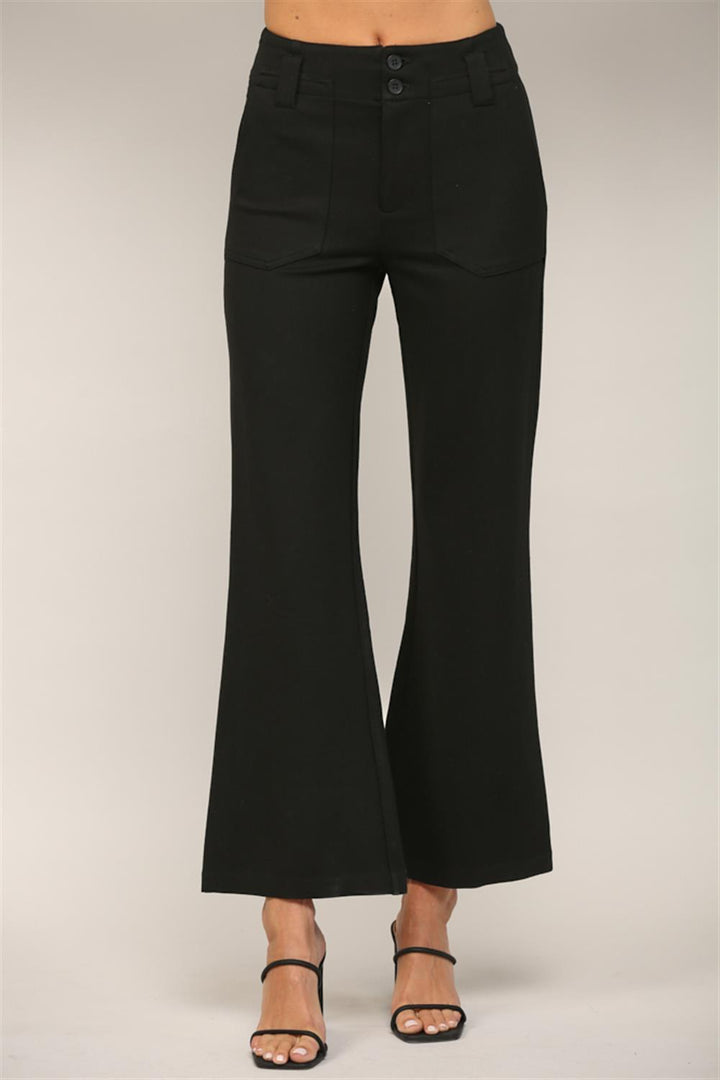 Two Front Plcket Ponte Flare Pants