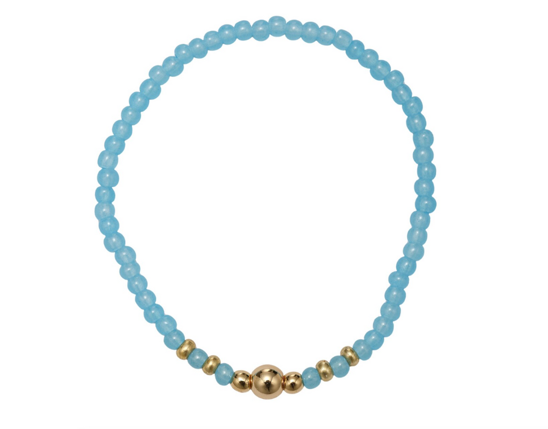 Kids Seed Beaded Bracelet with Gold Beads
