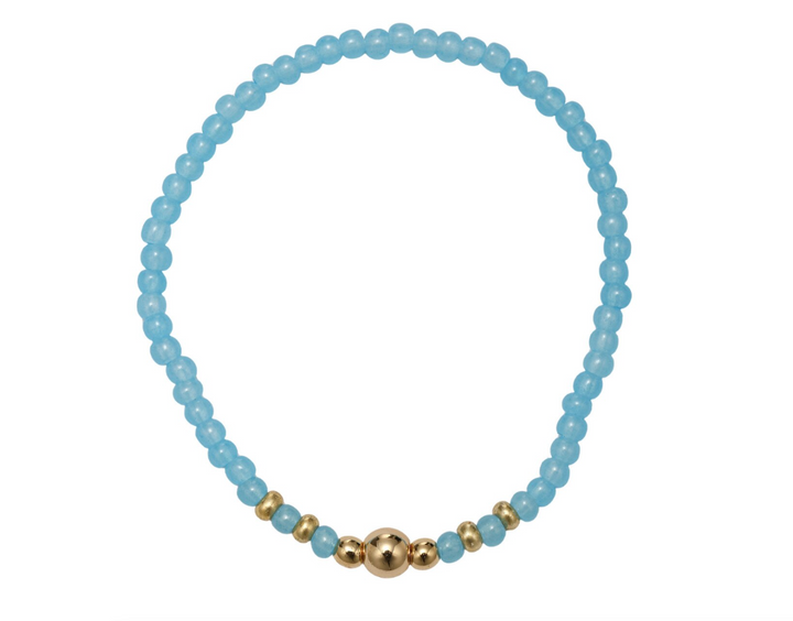 Kids Seed Beaded Bracelet with Gold Beads