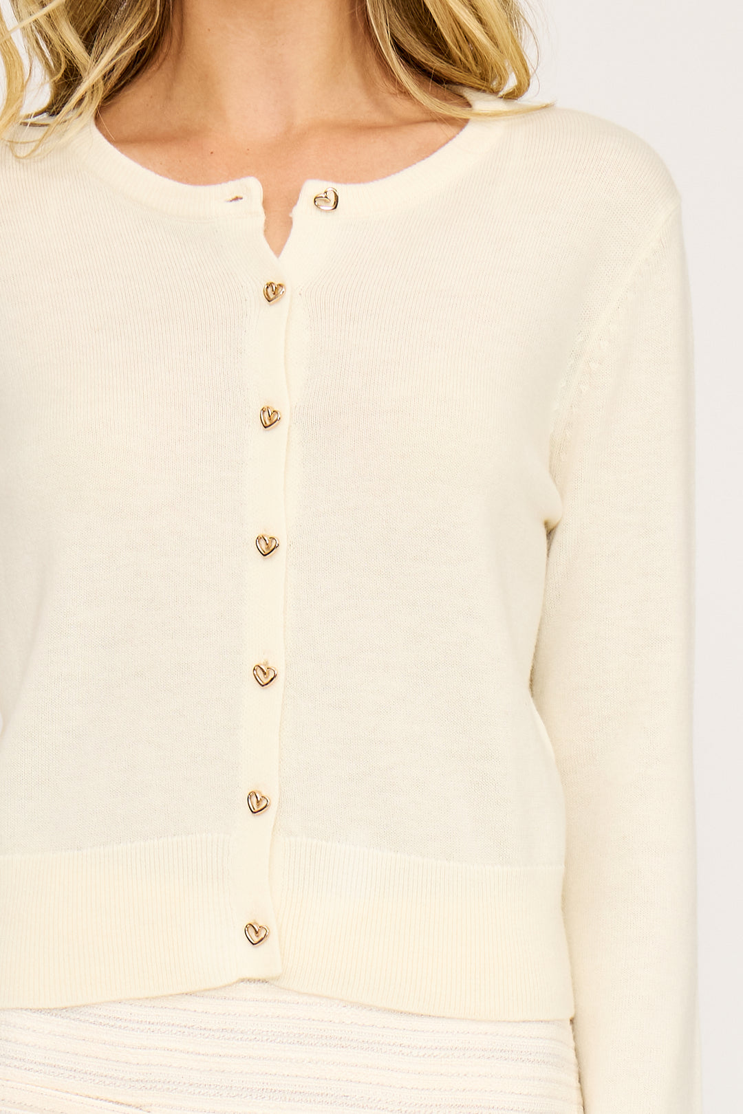 SW4793 CELESTE HEART BUTTON CARDIGAN