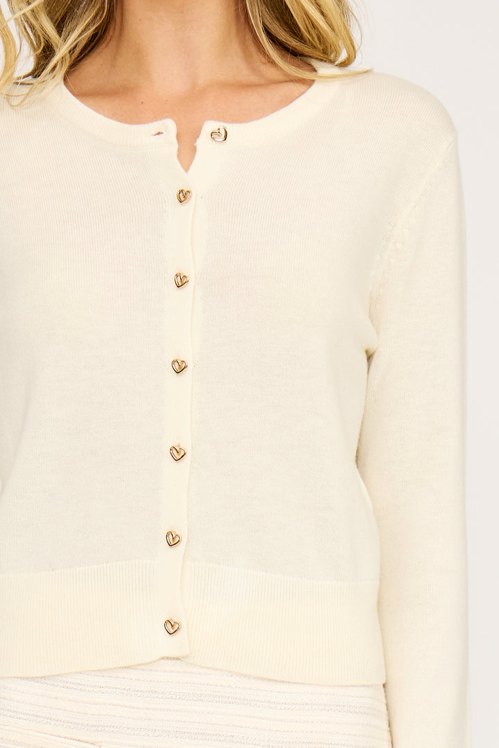 SW4793 CELESTE HEART BUTTON CARDIGAN