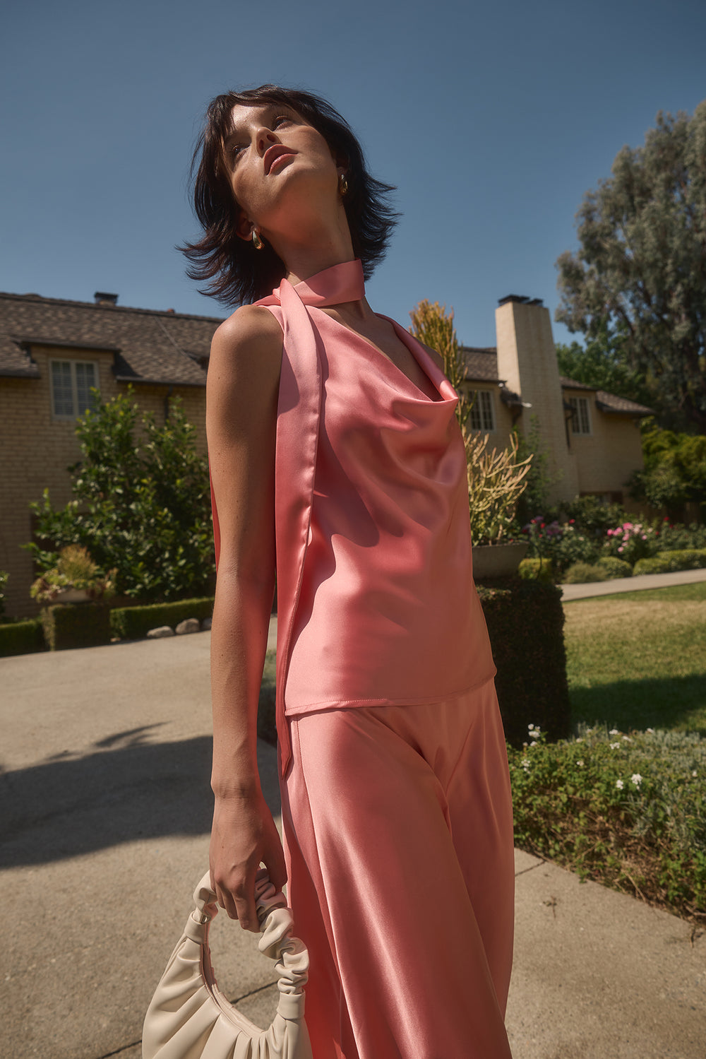 T5208 LILIA COWL NECK SCARF TOP