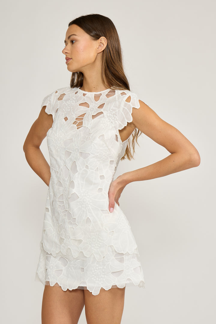 DR5233 GRETA EYELET MINI DRESS