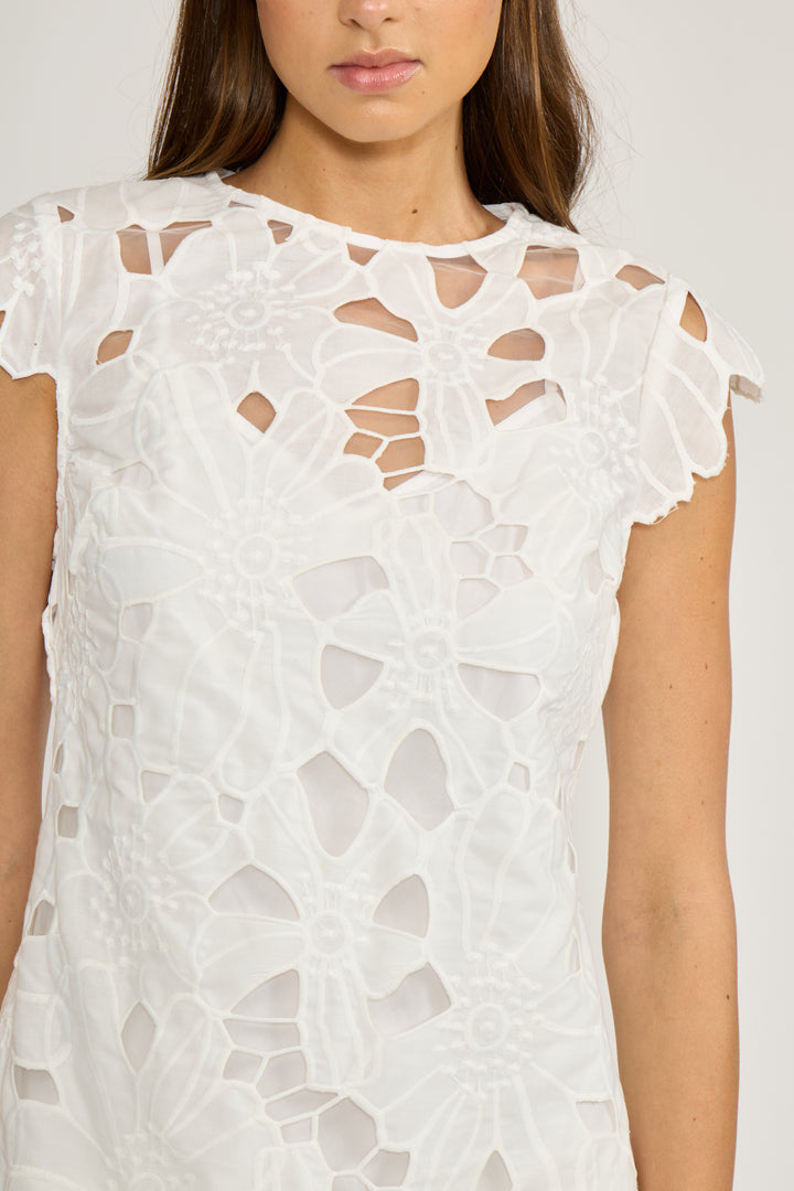 DR5233 GRETA EYELET MINI DRESS